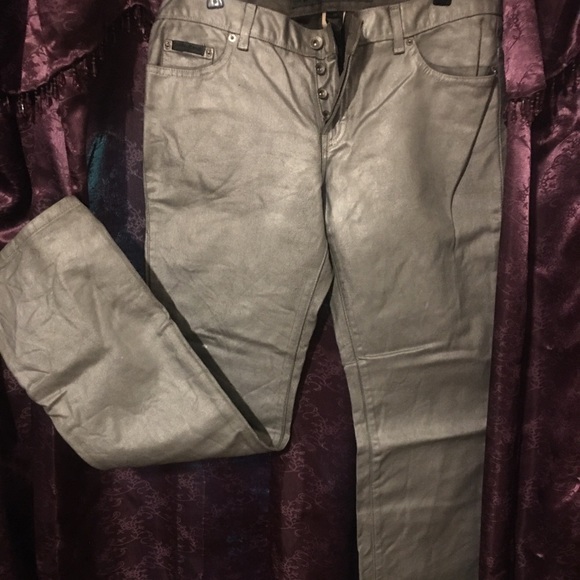 DKNY silver painted jeans- Collectible- Vintage - Picture 1 of 3